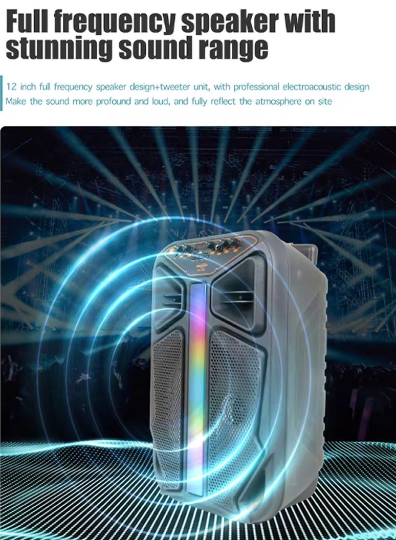 قريت نايس مكبر صوت لاسلكي يعمل بتقنية البلوتوث يحتوي على راديو FM , مدخل ذاكرة TF ,مدخل USB , مدخل ميكروفون بطارية قابلة للشحن - Image 4