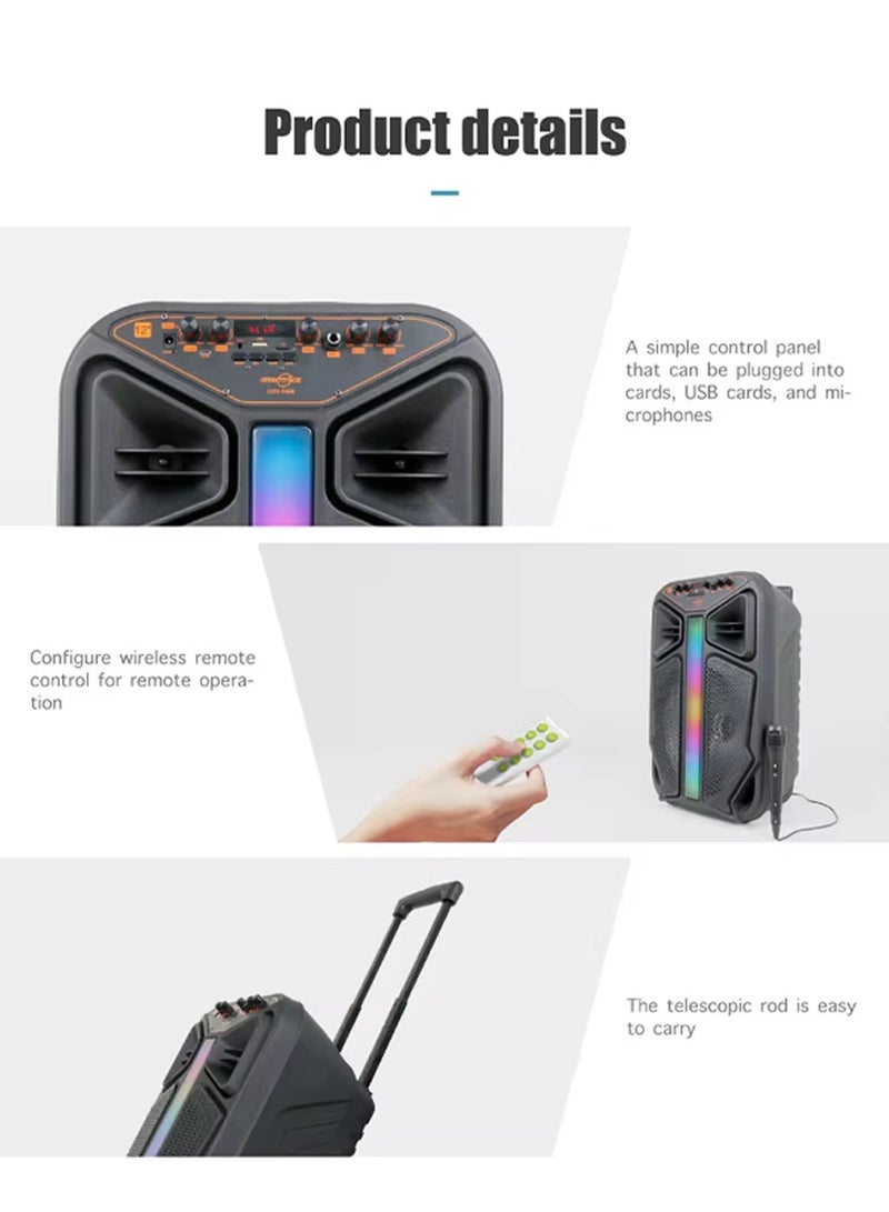 قريت نايس مكبر صوت لاسلكي يعمل بتقنية البلوتوث يحتوي على راديو FM , مدخل ذاكرة TF ,مدخل USB , مدخل ميكروفون بطارية قابلة للشحن - Image 5