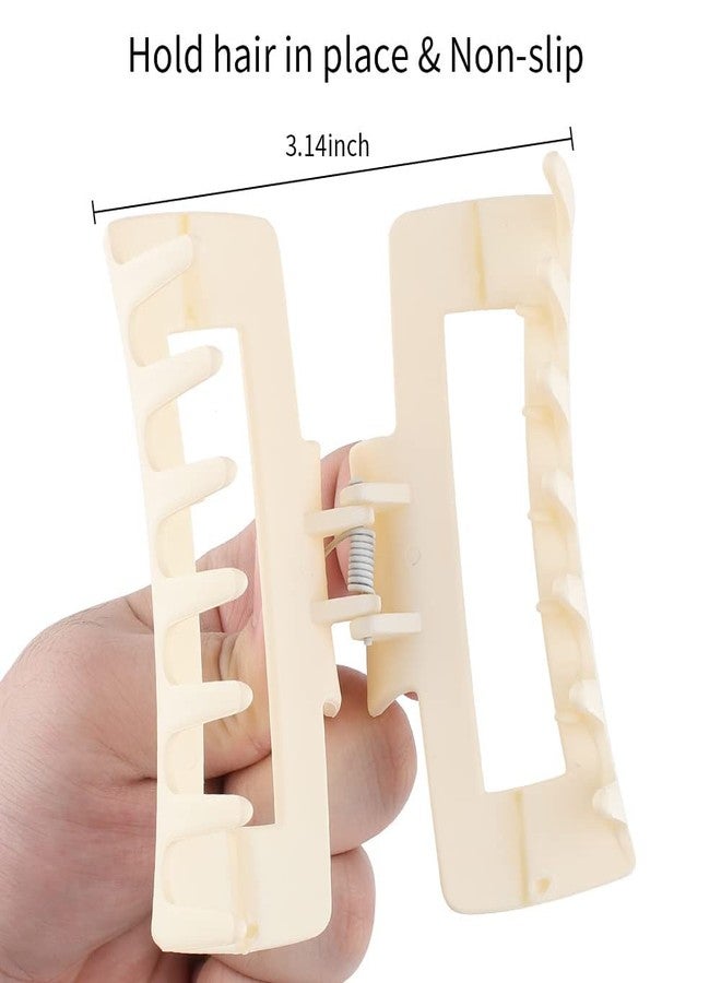 APSAMBR 4Hair Claw Clips Large 4 Inch Matte No Slip Big Rectangle Jaw Clip Clamp for Thick Hair Women and Girls, 4 Pack - Image 2