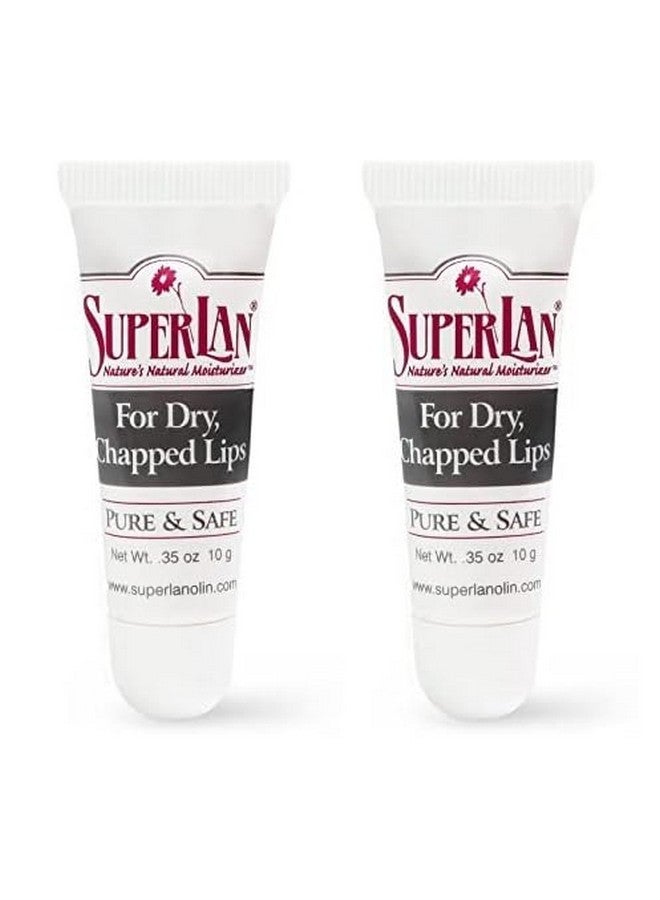 SuperLan Organic lanolin lip balm 2 pack - Medical grade - Natural nipple cream - Moisturizer for dry cracked lips - Hydrating lip care - Ultra pure jojoba oil - Kosher chapstick - Image 1