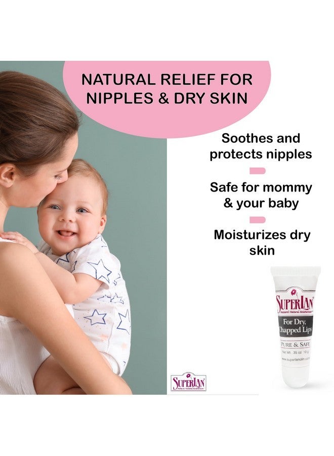 SuperLan Organic lanolin lip balm 2 pack - Medical grade - Natural nipple cream - Moisturizer for dry cracked lips - Hydrating lip care - Ultra pure jojoba oil - Kosher chapstick - Image 4