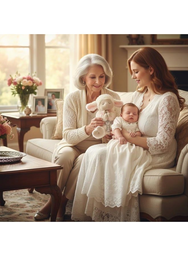 GANZ Serenity Lamb with Crib Cross Christening or Baptism Gift, Pink - Image 3