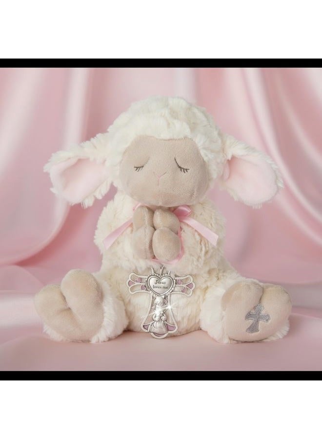 GANZ Serenity Lamb with Crib Cross Christening or Baptism Gift, Pink - Image 5