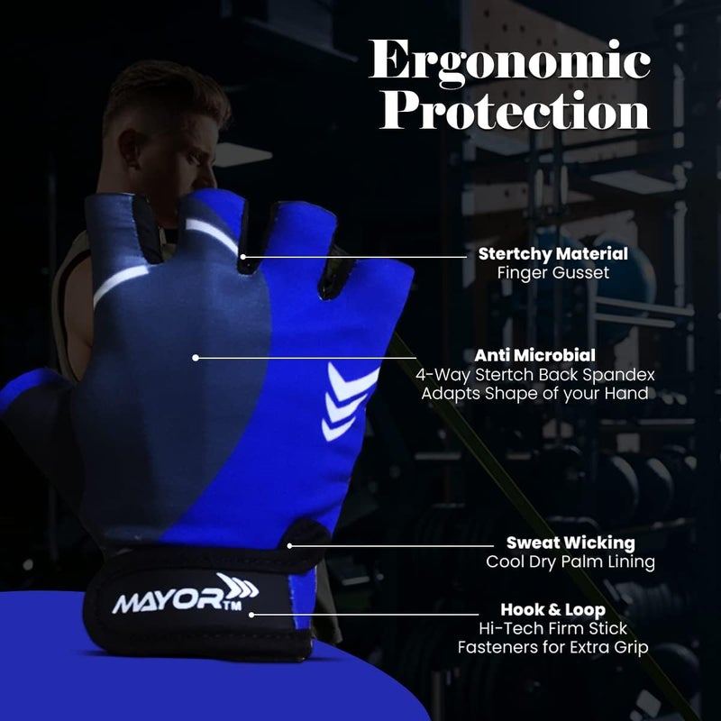 Mayor Apex Exercise & Weight Lifting Gloves for Men & Women - Gym Workout Training Fitness Gloves for Pull Ups, Dumbbells & Cycling (XL) - Image 3
