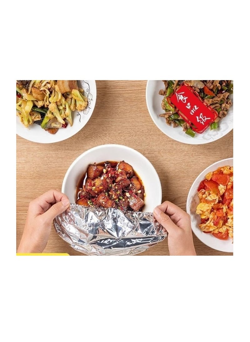 OASIS-TH 50 PCS Food Cover Reusable  Aluminum Foil Elastic Wrap Stretch LidsElastic Bowl Covers Food Warmer Storage Covers Plates Dishes Meal Prep Food cover - Image 3