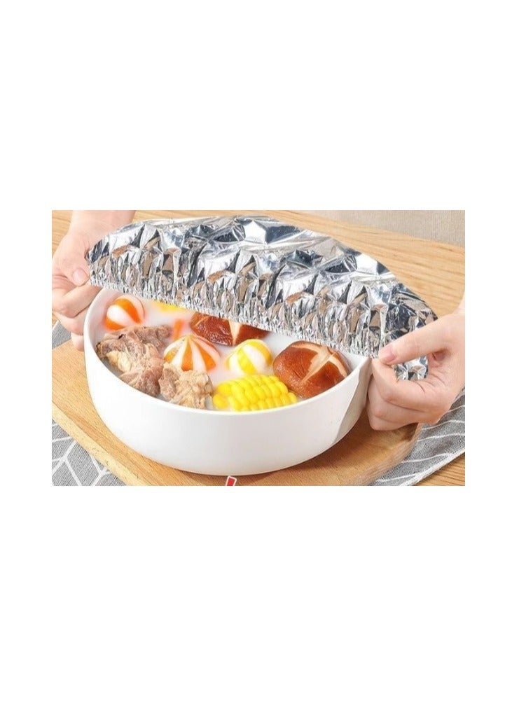 OASIS-TH 50 PCS Food Cover Reusable  Aluminum Foil Elastic Wrap Stretch LidsElastic Bowl Covers Food Warmer Storage Covers Plates Dishes Meal Prep Food cover - Image 2