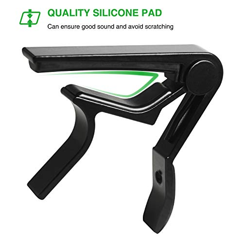 IMUSGO Guitar Capo, 6-String Acoustic & Electric Guitar Capo,Capo for acoustic guitar(Black) - Image 3