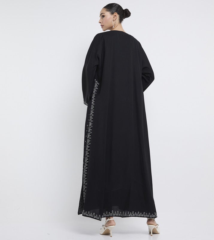 ROZA Stylish ari work abaya - Image 4