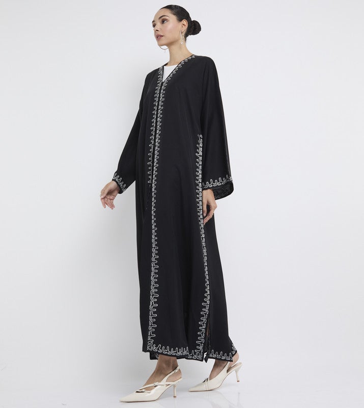 ROZA Stylish ari work abaya - Image 2