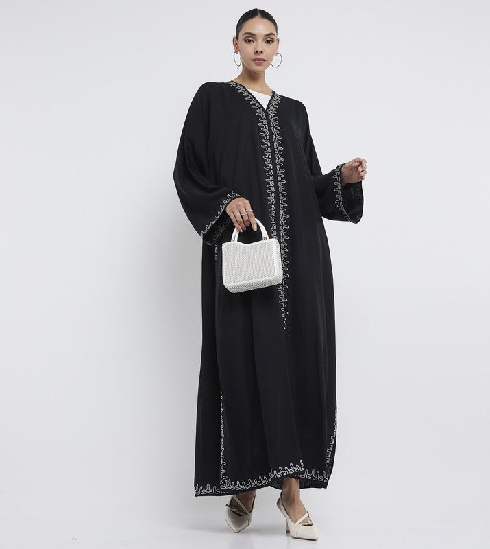 ROZA Stylish ari work abaya - Image 5