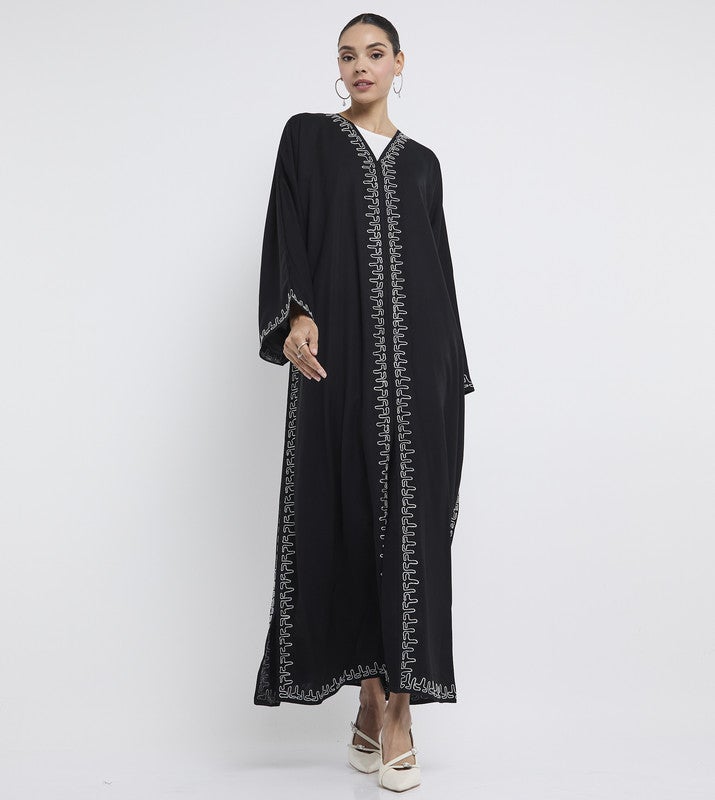 ROZA Stylish ari work abaya - Image 1
