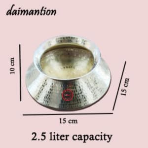 KITCART Handmade Hammered, Polished Pure Brass Water Pot Degchi Handi Pot. Indian Brass Cooking Vessel Color Golden. Capacity 2.5 Liters. Pack of 1 - Image 2