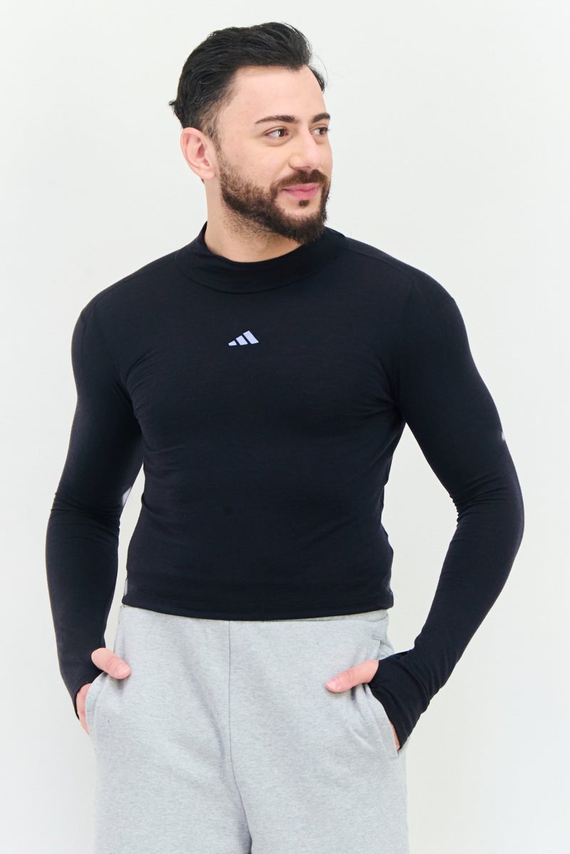 Adidas Men Sportswear Fit  Long Sleeve Running T-Shirt, Black - Image 1