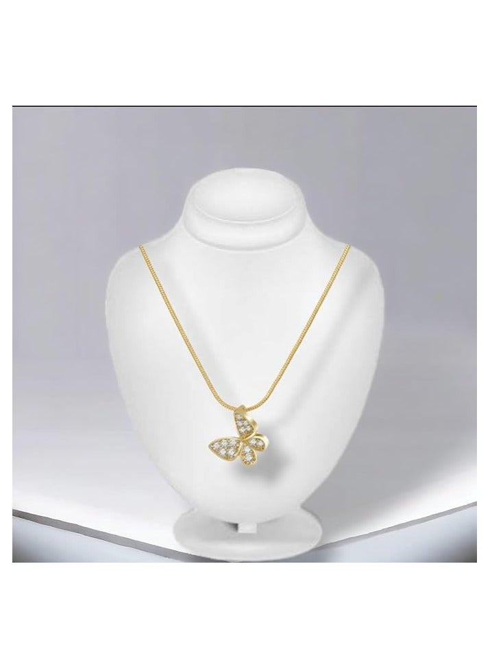 بونكا قلادة نسائية انيقة بتصميم عصري مع دلاية متنوعة من بونكا سلسلة ذهبي على شكل فراشة - Image 5