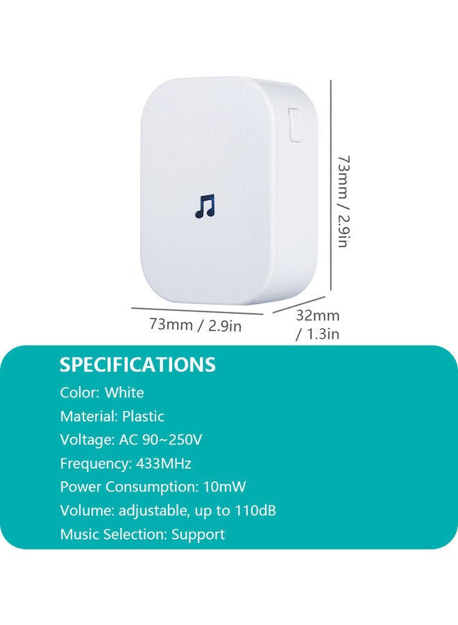 NIBEMINENT Plug-In Chime for Wireless Video Doorbell White 8 x 5.50 8cm - Image 5