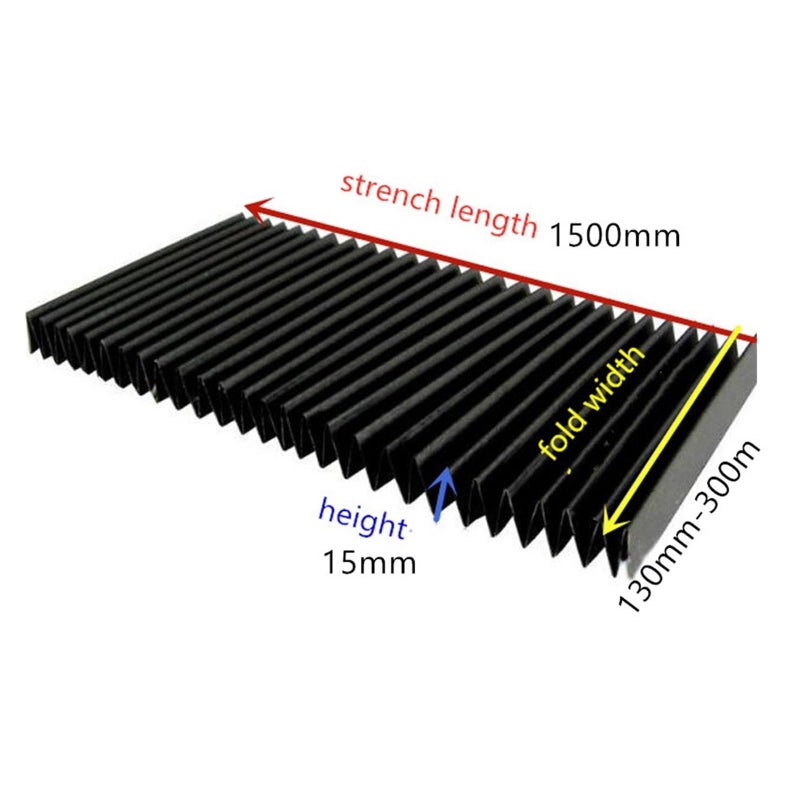 Telescopic Bellows Rail Cover 200x15x1500mm Dust Water Proof Machine Guard - Image 3