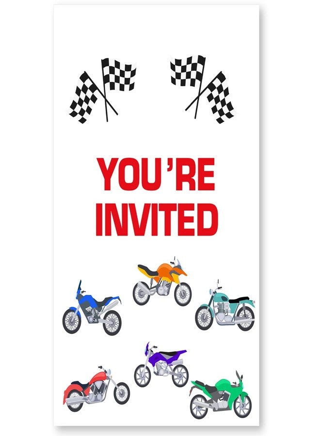 Soiceu Motorbike Dirt Bike Birthday Invitations with Envelopes Set of 20 Motocross Dirt Bike Birthday Party Invites for Boys - Image 4