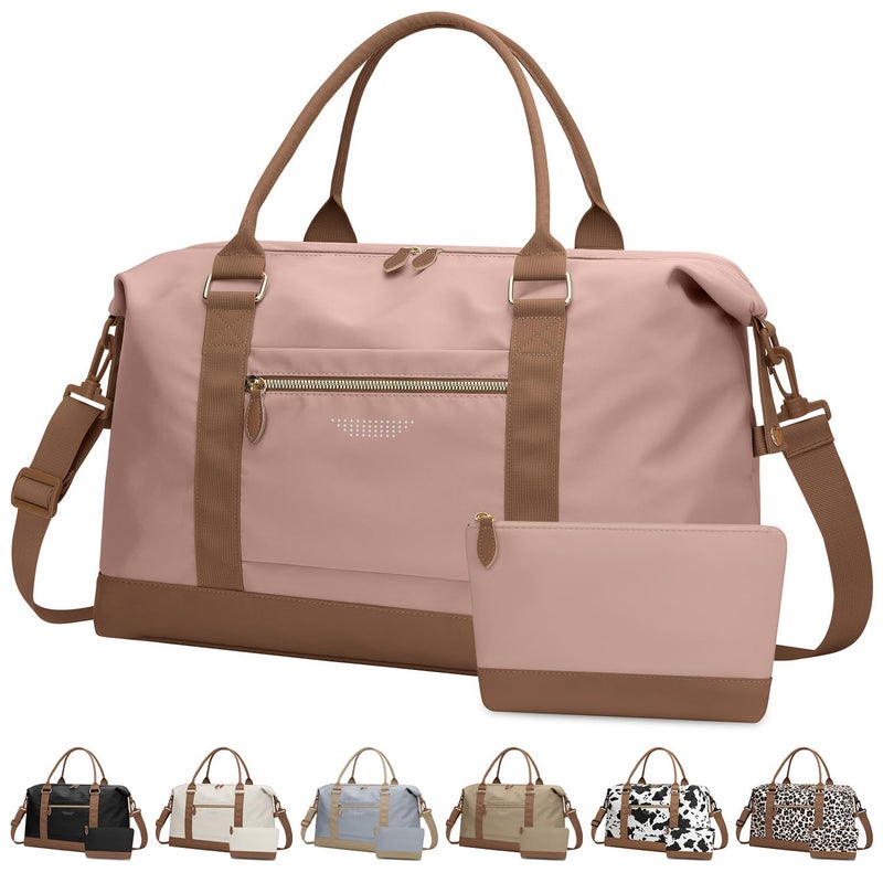 ELONGRIVER Travel Duffle Bag for Women Weekender Bags Hospital Bag for Labor Delivery Lightweight Tote Duffel Overnight Bag with Luggage Sleeve Airplane Travel Bags with Toiletry Bag Large Pink - Image 2