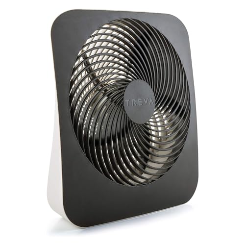 Treva 10-Inch Portable Fan, Powered by Battery and/or AC Adapter - Desk Fan Air Circulating with 2 Cooling Speeds for Personal and Travel Use (Black) (OOS) - Image 1