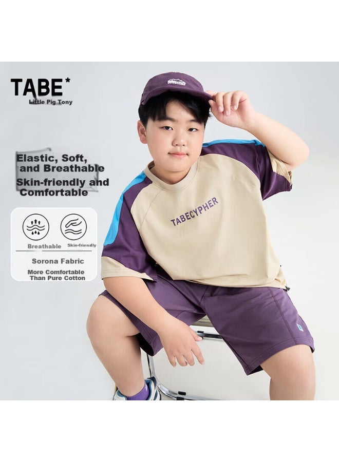 TABE Little Pig Tony Boys T-shirt Short Sleeve Kids Plus Size Base Shirt For Boys 6-12 Years Teen Large Size Children's Clothing - Image 1