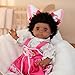 Cloveray 18Inch Lifelike Reborn Baby Doll Realistic Black Girl Baby Doll with Cute SkirtsHandmade Real Life Newborn Baby Dolls FullBody Vinyl Baby Dolls for 3 Years Old Kids Name Zahra - Image 2