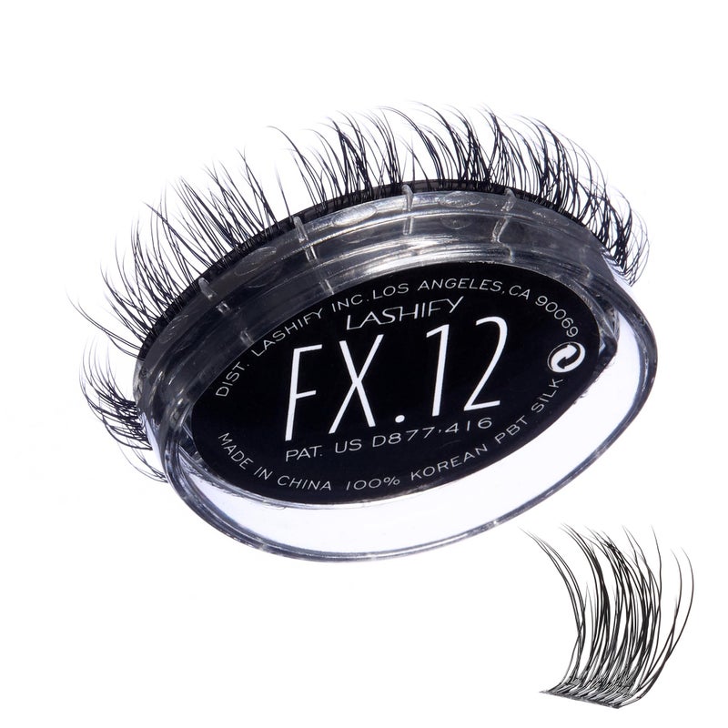 Lashify Fluffy FX 12mm Gossamer DIY Eyelash Extensions Refill For The Most Curliest and Fluttery Appearance Black Easy False Lashes