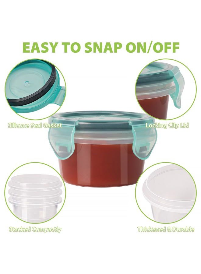 Freshmage Small Dressing Containers with Lids, Set of 6-2.7 oz Food Storage Containers with Airtight Leakproof Locking Lids, BPA-Free Stackable Salad Dressing Containers to Go. (2.7oz-6pcs-A) - Image 5