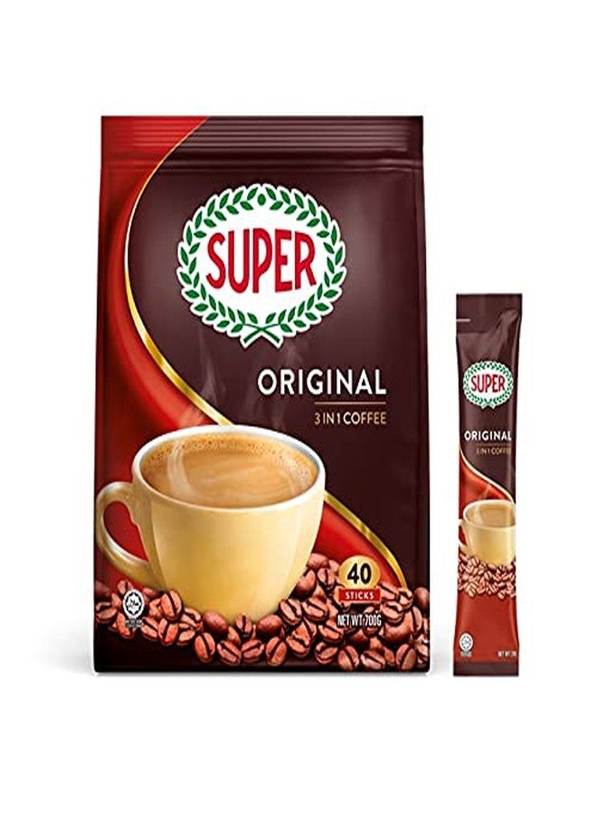 سوبر قهوة سوبر الأصلية سريعة التحضير 3 في 1 - 800 غرام، 40 كيسًا - Image 1