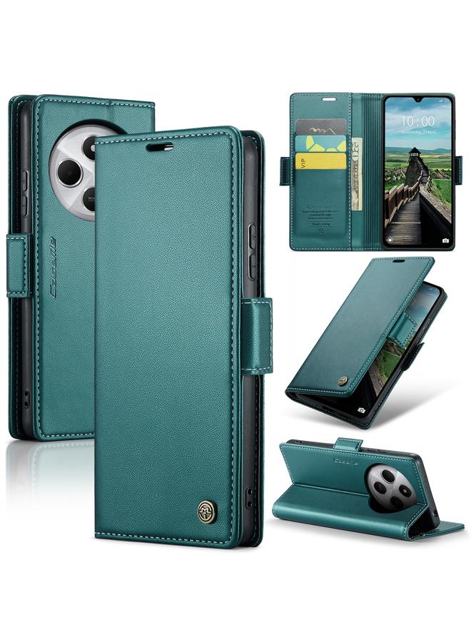 The Bros Case For Redmi 14C 023 Butterfly Buckle Litchi Texture RFID Anti-theft Leather Phone Case