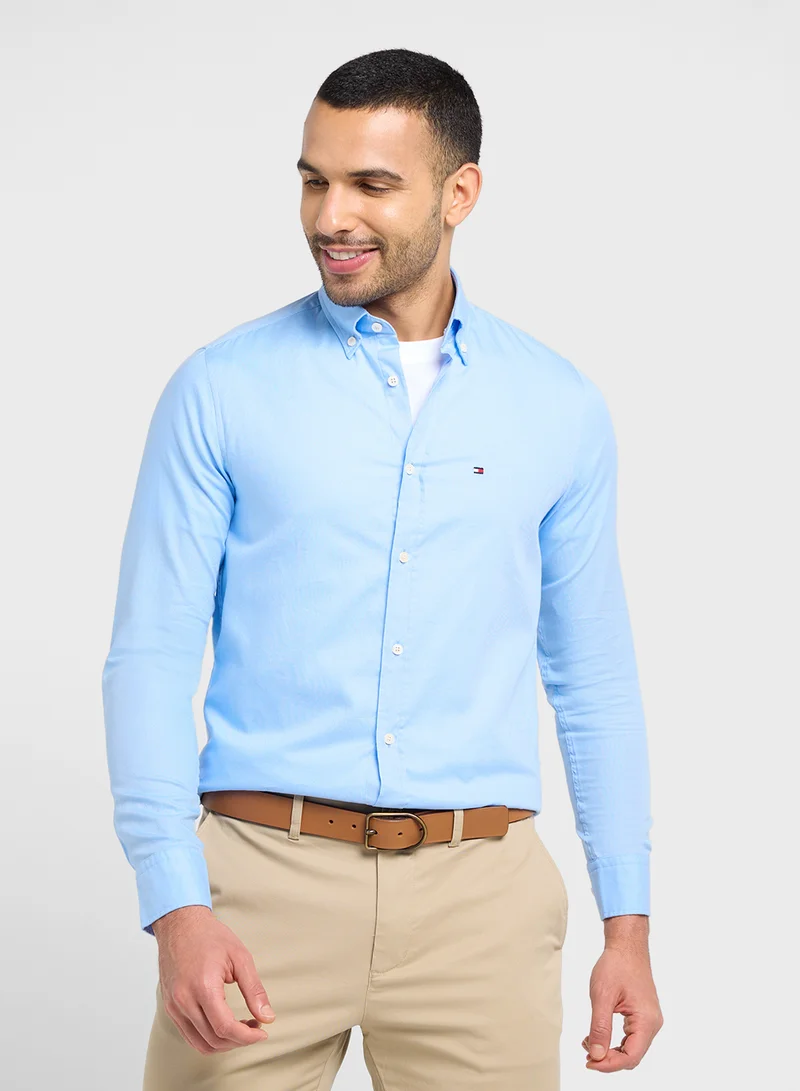 تومي هيلفيغر Logo Slim Fit Shirt