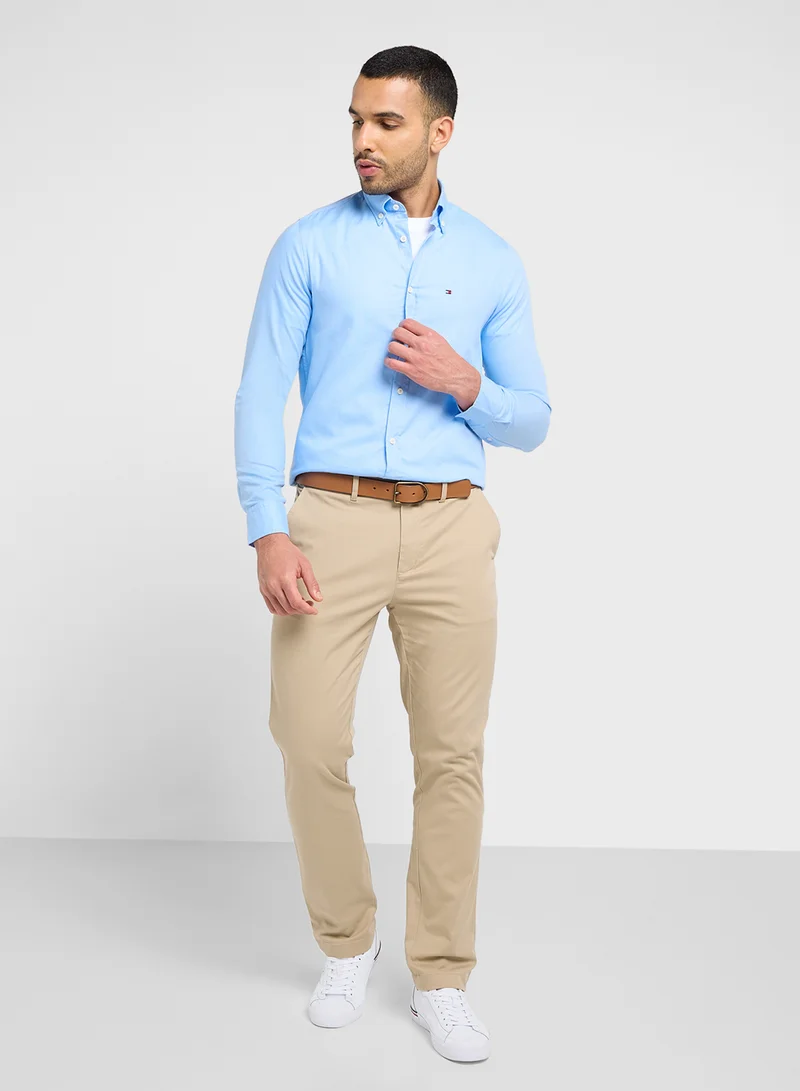 تومي هيلفيغر Logo Slim Fit Shirt