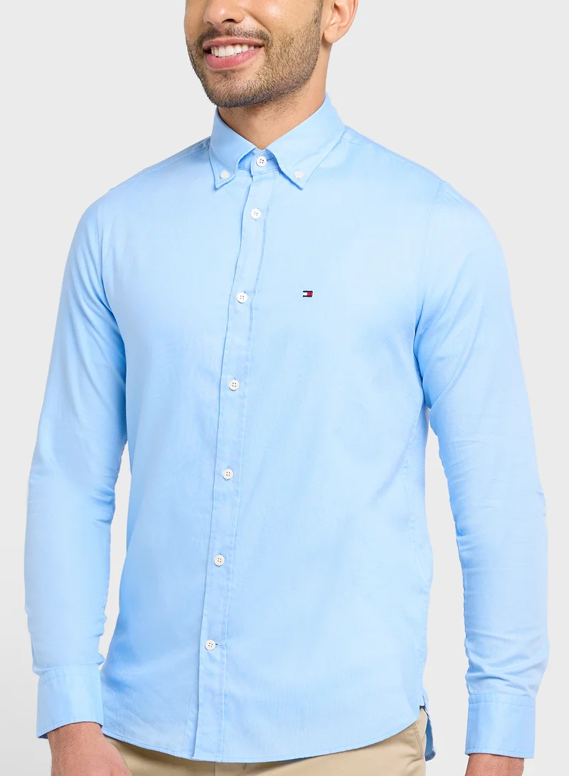 تومي هيلفيغر Logo Slim Fit Shirt