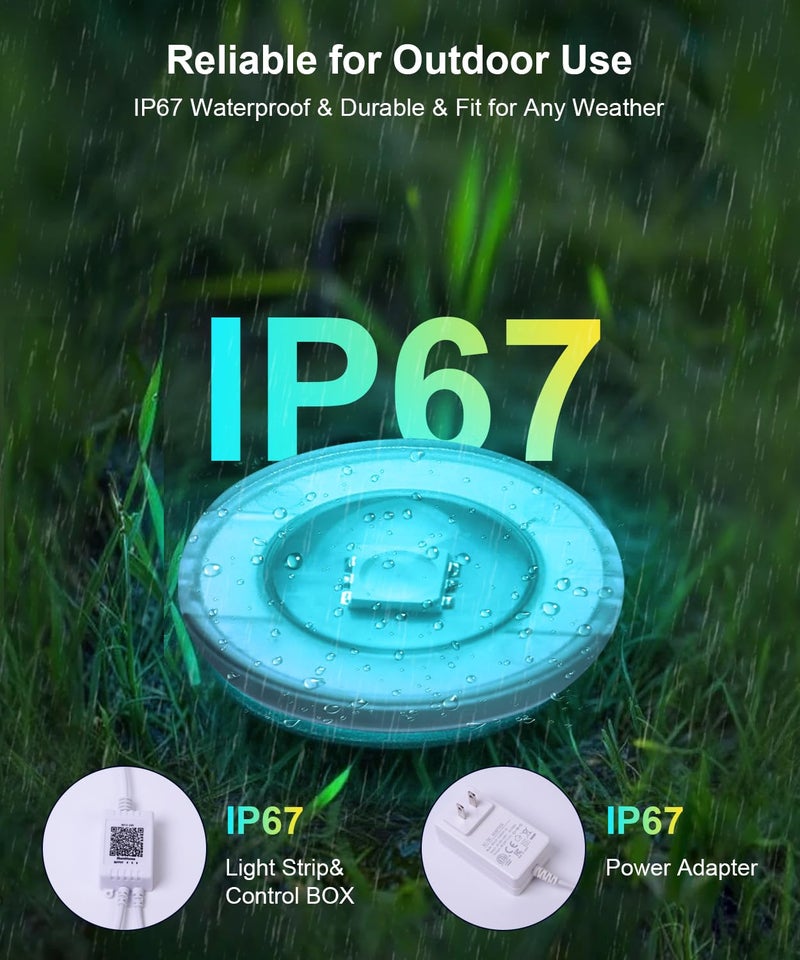 Fussion 200ft Permanent Outdoor Lights for House, 2025 Smart RGB LED Outside Lights with APP Remote Control, IP67 Waterproof Eternity Eaves Lighting for Christmas, Halloween, Holiday, Party, Daily - Image 4