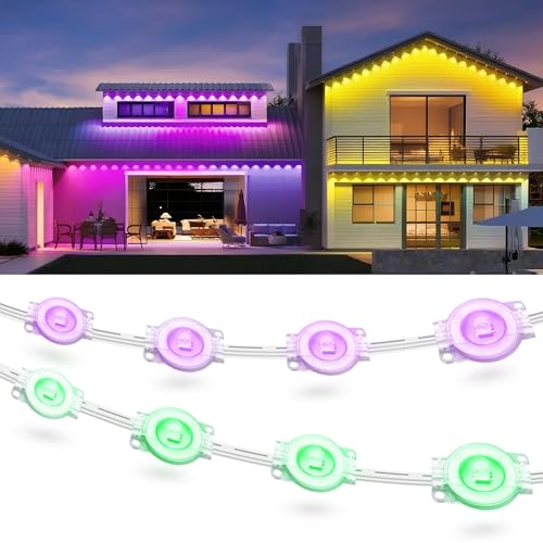 Fussion 200ft Permanent Outdoor Lights for House, 2025 Smart RGB LED Outside Lights with APP Remote Control, IP67 Waterproof Eternity Eaves Lighting for Christmas, Halloween, Holiday, Party, Daily - Image 1