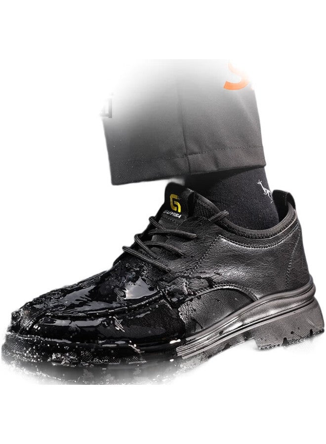 QINGYA Chef Shoes Kitchen Shoes Non-Slip Waterproof Oil-Proof Wear-Resistant Kitchen Work Shoes Back Kitchen Functional Leather Shoes C001 44 - Image 2