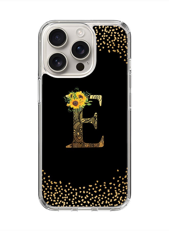 Stylizedd For iPhone 16 Pro Case [Compatible with MagSafe] Slim Magnetic cover Clear Phone Case - Custom Monogram Mandala Floral - E ( Black )  - Image 1