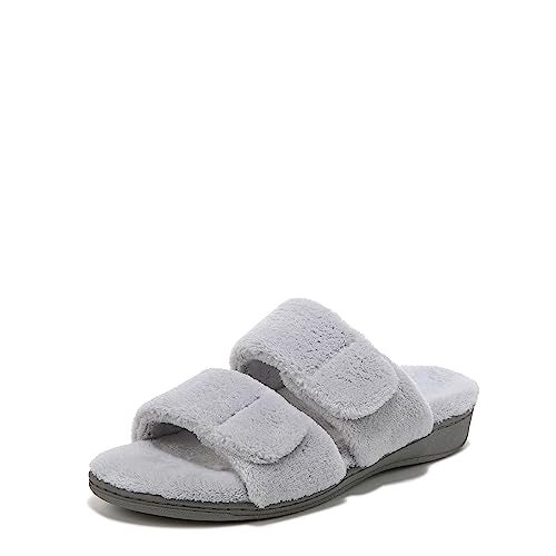 Vionic Womens Indulge Dessie Slipper Ladies Comfortable Cozy Adjustable House Slippers with Concealed Orthotic Arch Support Vapor 8 Medium - Image 1