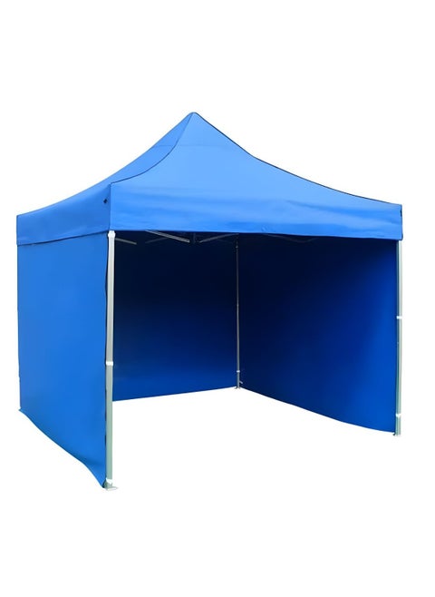 Outdoor Tent Gazebo Canopy Foldable Pop-up Portable Tent (3x3m,10x10ft) for Camping Picnic Promotion Shop Party Garden covered 3-sided (Blue 3x3)