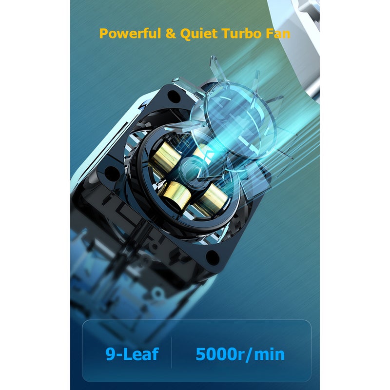 Mobile Phone Cooling Fan Rechargeable Cell Phone Cooler Stretchable Design for 4 to 6.7 Inches Phones Cellphone Cooling Bracket with 9-Leaf Silent Fan for Video Watching Gaming Lives - Image 3