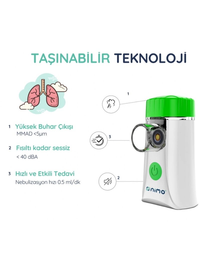 Nimo - Portable Nebulizer Machine,Mini Vaporizers,USB Rechargeable Handheld Mesh Inhaler, Two Ways to Use for Adults and Children with Breathing Problems - Image 1