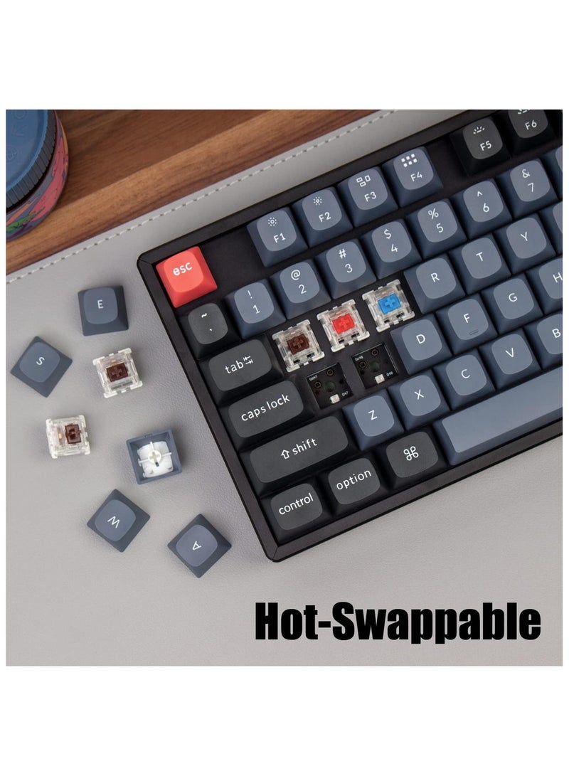 Keychron K8 Pro 80% layout QMK/VIA Wireless Mechanical Keyboard RGB Backlight Gateron G Pro red switch Aluminum frame Bluetooth USB-C wired Hot Swappable Compatible with Mac & Windows  - Image 4