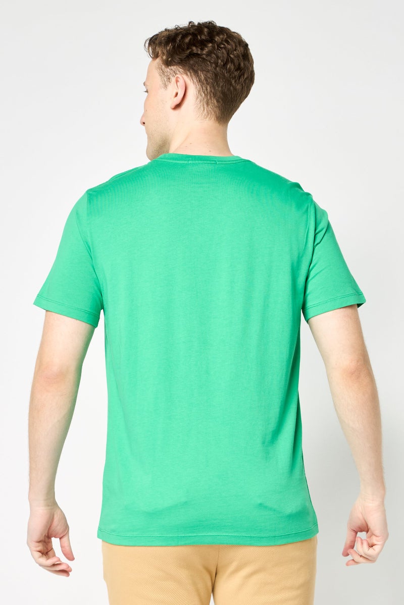 Replay Men Crew Neck Short Sleeves Brand Logo T-Shirt, Green - Image 2