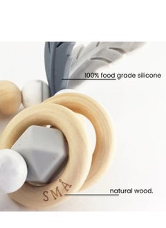 SMA SMA Baby Feather Teether Teething Toys for Babies-Teething Toy Silicone BPA Free Anti-Dropping Infant Teether Pacifiers Chew Toys for Sucking Needs and Soothing Babies Sore Gums  - Image 3
