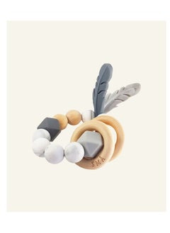 SMA SMA Baby Feather Teether Teething Toys for Babies-Teething Toy Silicone BPA Free Anti-Dropping Infant Teether Pacifiers Chew Toys for Sucking Needs and Soothing Babies Sore Gums  - Image 2