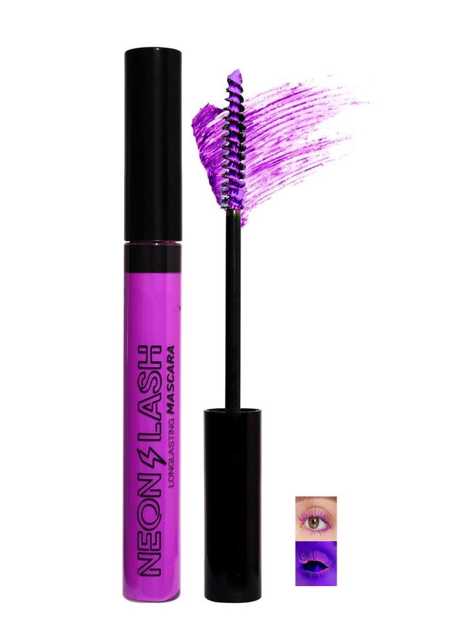 Easilydays Neon Mascara neon makeup, Hign pigment Color That Glows Under UV Light Mascara, Gets You Noticed, Waterproof, Long Lasting, No Clumping Eyelas, Halloween Cosplay for Women&Girls(#06 Purple) - Image 1