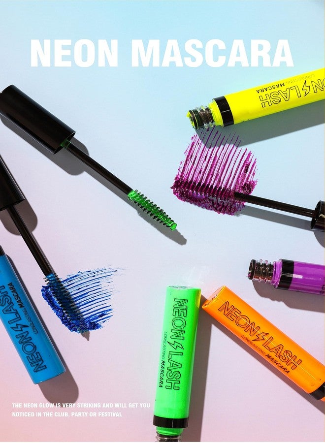 Easilydays Neon Mascara neon makeup, Hign pigment Color That Glows Under UV Light Mascara, Gets You Noticed, Waterproof, Long Lasting, No Clumping Eyelas, Halloween Cosplay for Women&Girls(#06 Purple) - Image 3