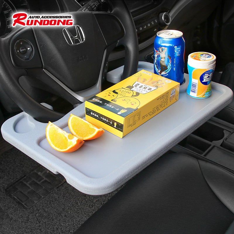 Car Steering Wheel Dining Table: Gray Adjustable Height & Angle - Car Small Table Board for Car Office, Dining, Laptop Use - Image 3