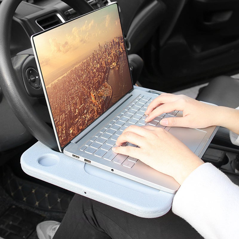 Car Steering Wheel Dining Table: Gray Adjustable Height & Angle - Car Small Table Board for Car Office, Dining, Laptop Use - Image 4