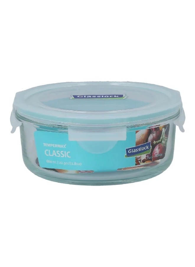Glasslock Classic Round Dishwasher Safe Food Container Clear 720 ml MCCB-072