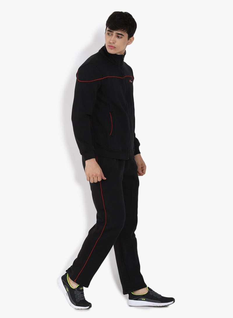 muffy Black Men's Tracksuit Cotton Blend Regular Fit Zip Closure with 2 Side Zipper Pockets & 1 Back Pocket Perfect for Winter Wear 5001 - Image 5